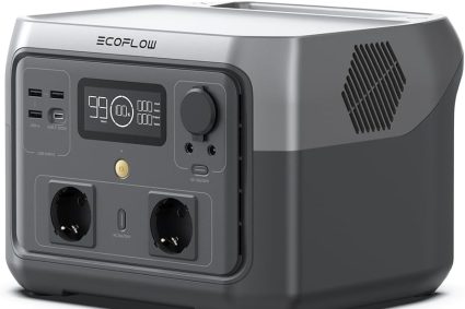 Station électrique portable ECOFLOW RIVER 2 MAX, batterie LiFeP04, 512 Wh charge rapide en 1 heure, sortie 1000 W avec X-boost, générateur solaire pour extérieur, camping-cars,domestique,balcon