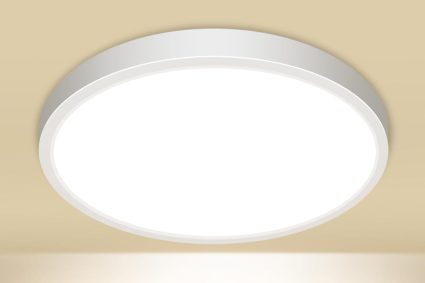 slochi Plafonnier LED, 3000K 4000K 6500K 3 Couleurs Lampe Plafond, 15W 1500LM, Moderne, Rond, IP44 Etanche Plafonnier Salle de Bain pour Cuisine, Chambre,Couloir, Garage, Balcon