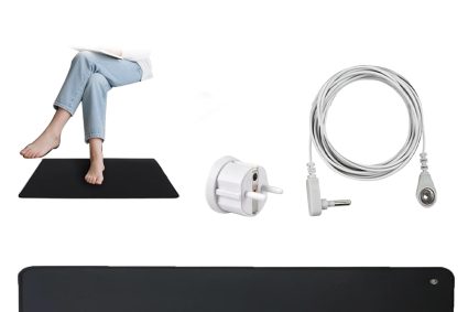 Tapis de mise à la terre 30 x 100 cm, tapis de sol pour un meilleur sommeil, moins d&rsquo;anxiété, de douleur, pour sous le bureau, la table, le canapé