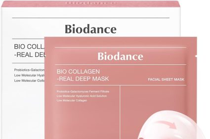 BIODANCE Bio-Collagen Masque Profond Réel, Masque Hydrogel, Minimisation des Pores, Amélioration de l&rsquo;Élasticité, Skincare Coréenne| 34 g (1,19 oz) x 4 pièces