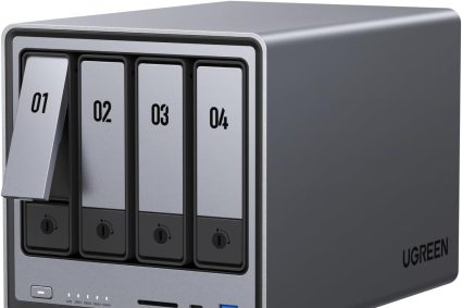 UGREEN NASync DXP4800 Pro NAS de Bureau 4 Baies, Processeur Intel i3-1315U 6 cœurs, 8 Go de RAM DDR5 Jusqu’à 96 Go, SSD 128 Go, 1 Port 10 GbE, 1 Port 2,5 GbE, 2×M.2 NVMe, HDMI 4K, (sans Disque)