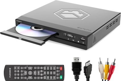 Lecteur DVD pour TV | Lecture Multirégionale | Lecteur DVD HDMI avec Upscaling 1080P | CD Player avec MP3 et USB | Câble HMDI, Câble RCA et Télécommande Inclus | OAKCASTLE DVD100