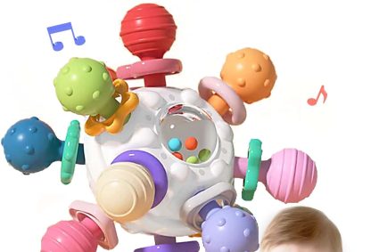 Jouet Dentition Bebe Balle Pour Naissance 0-3 Mois, Sensorielle Jeux d’Eveil Hochet Bébé de développement, Educatif Cadeau Enfant Garçon et Fille 3 6 9 12 mois 1 an