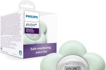 Philips Avent Thermomètre numérique de bain pour bébé, étanche et mesure précise de la température (Modèle ‎SCH480/00)