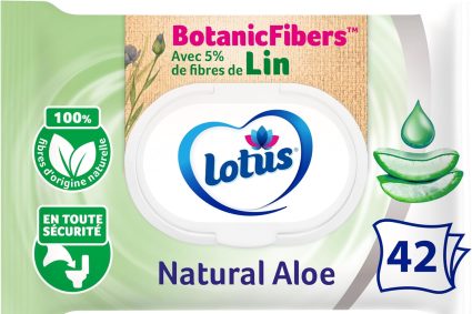 Lotus Papier Toilette Humide Natural Aloe – Sans colorant, ni parfum – Fibres FSC 100 % d’origine naturelle – 42 unités (Lot de 1)