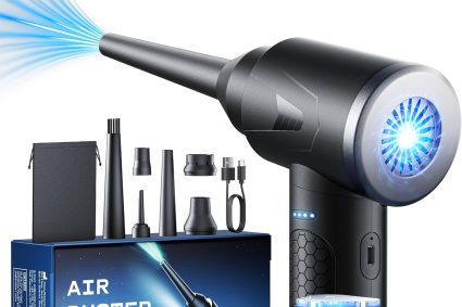 Souffleur Air Comprimé, 100000 TR/Min de Souffleur pc avec Batterie 9000mAh, Bombe Air Sec – Nettoyage PC, Plumeau Air Comprimé à 3 Vitessesavec Lumière LED pour Le Nettoyage de Canapé, Voiture