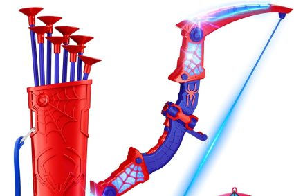 Mirthigig Jouet Garçon 3-12 Ans, ArcFlèche avec Lumières LED Rouges & Bleues, Carquois & Cible Toile Jeux d’Extérieur Enfant 3-12 Ans Cadeau Anniversaire 3 4 5 6 7 8 9 10 Ans Jouets pour Enfants