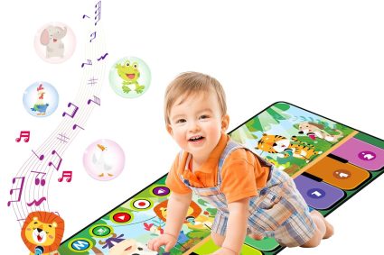 Rodzon Piano Bebe avec 10 Animaux,Jouets pour Bébés 1 2 3ans,Tapis de Danse Enfants,Cadeau d&rsquo;anniversaire de Noël pour Garçons Filles 24m+, 63301