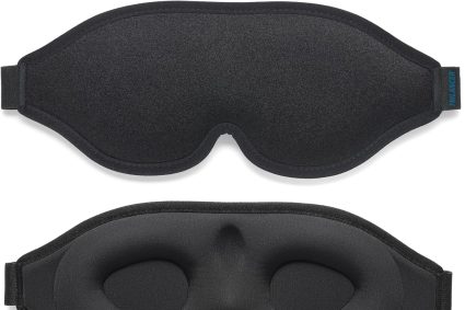 Masque de Nuit Innovant 2026 pour Hommes et Femmes, Conception Masque de Sommeil qui Bloque la Lumière pour Dormir, les Siestes, la Méditation, les Voyages (Noir)