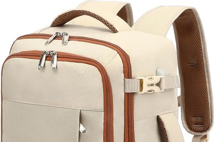VANKEV Cabin Luggage 40x20x25 For Ryanair Backpack Travel Cabin Airplane Hand Luggage Woman Man 20L Under Seat Luggage Travel Bag For Laptop 14 Inch Beige
