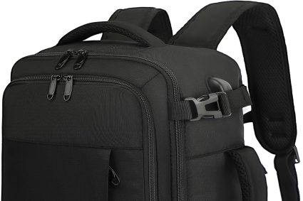 VANKEV Cabin Luggage 40 x 20 x 25 cm for Ryanair Travel Cabin Airplane Hand Luggage Women Men 20L Under Seat Luggage Travel Bag for 14 Inch Laptop Black