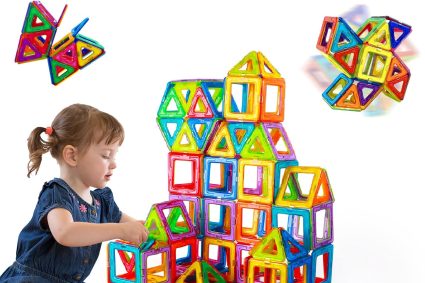 Construction Magnetique Enfant 38 Pièces Jeu Blocs de Construction Magnétiques Enfants Jouet Enfant 3 4 5 6 7 8 Ans Fille Garcon Jeux Cadeaux d&rsquo;anniversaire de Noël pour 3 4 5 6 7 8 Ans Fille Garcon