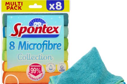 Spontex Microfibre Collection | Microfibres Multi-usages | 8 Chiffons de Nettoyage en Microfibre