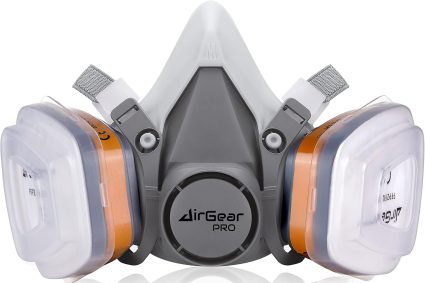 AirGearPro M-500 Masque de Protection Respiratoire Réutilisable, Anti poussière, Anti gaz avec Filtres pour Peinture, Travaux, Bricolage, Ponçage